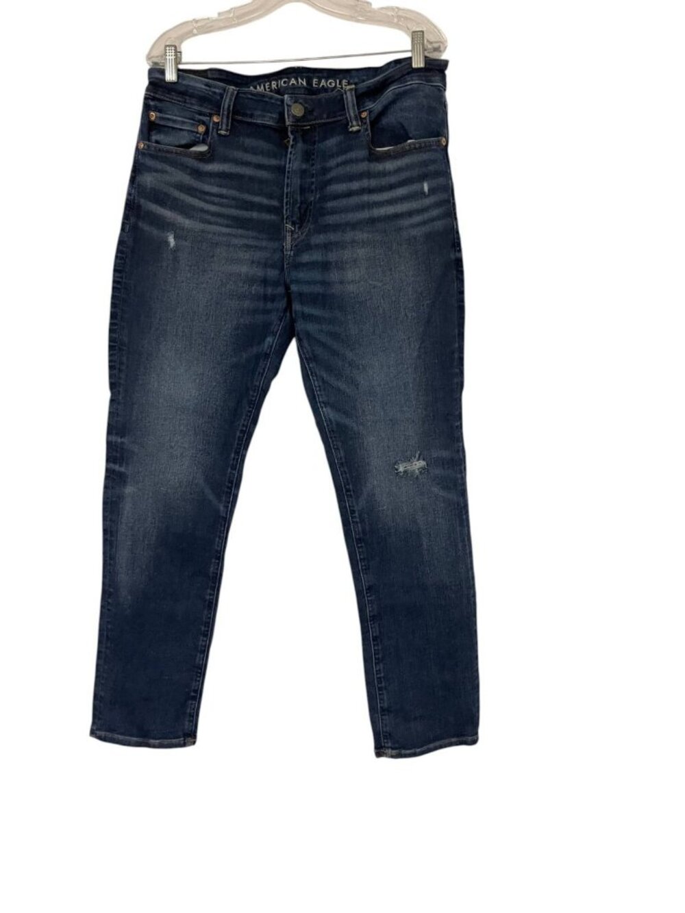 American Eagle Airflex+ Men's Jeans Blue Denim Size 36x30 Stretch distressed